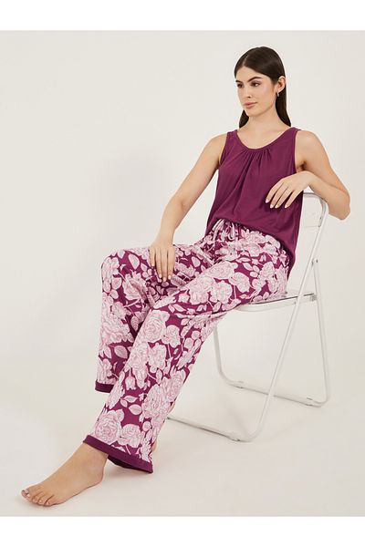 Styli Floral Printed Sleeveless Pajama Set