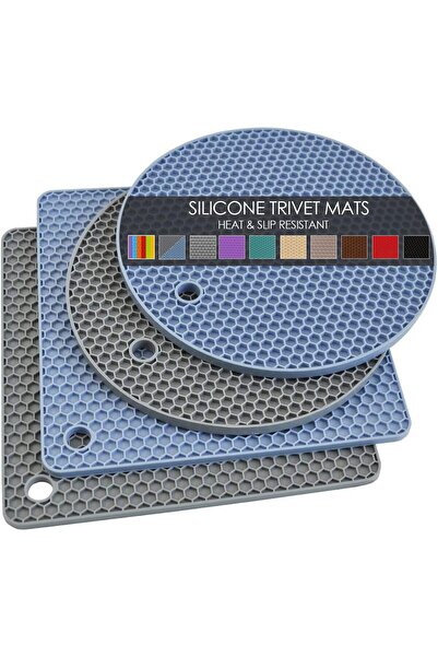 Arabest حاملات أواني ساخنة من السيليكون للمطبخ، حصيرة سيليكون مقاومة للحرارة وغير قابلة للانزلاق لأسطح العمل