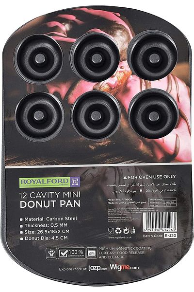 Generic Royalford RF9904 Doughnut Pans For Baking With 12 Slots - ReUSable Bagel Mold Tray For Prolonged US