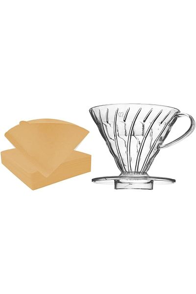 Generic Coffee Dripper and Filter Paper Set, Dripper and 40 Pieces Disposable V60, Barista Tools Home coffe