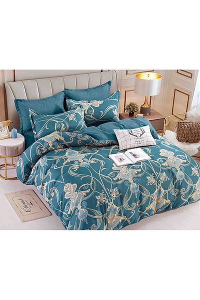 JOJO Elegant 6-Piece Linen Set with Fine Cotton Elastic, Bed Sheet 180x200cm, 2-Person Bed