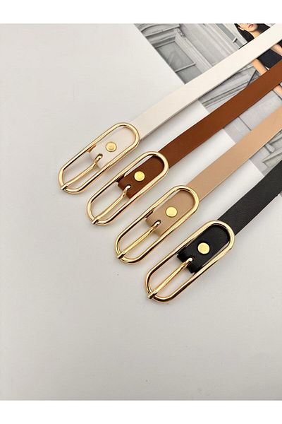 MODAM HİFA Opportunity Product Long Buckle Thin Women's Belt, Coat Belt, Shirt Belt, Dress Belt
