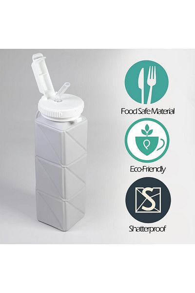 Generic YelaJoy Collapsible Water Bottles Leakproof Lid –Food-Grade BPA-Free Silicone Travel Bottles with S