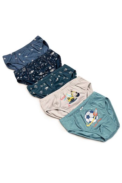 ÖZKAN underwear Özkan 31801 Πακέτο 5 αγοριών με μοτίβο βαμβακερό μαλακό άνετο σλιπ