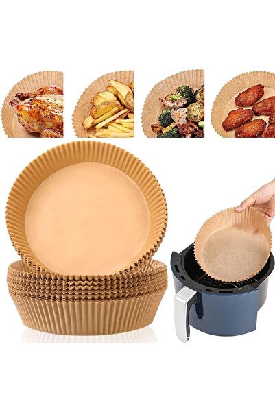 Yuwell أوراق تبطين المقلاة الهوائية يو ويل غير لاصقة للاستخدام مرة واحدة (دائرية، 20 سم - 50 قطعة)