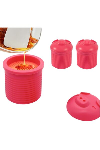 Arabest 2-Piece Silicone Cooking Oil Container with Strainer & Lid,Heat-Resis...