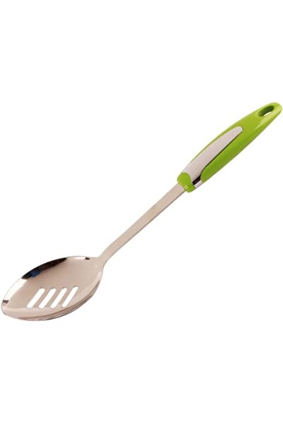 Meadows Slotted Spoon, Green/Silver