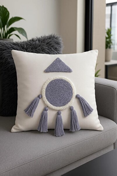 SAYMİNE وسادة رمي هدية مطرزة - غطاء وسادة مصنوع يدويًا ومزخرف