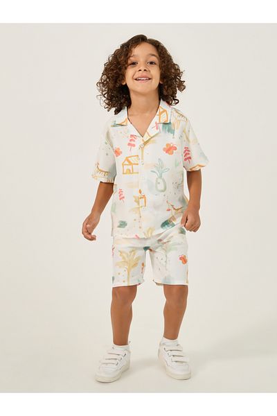 Styli Graphic Print Regular Fit Shorts with Drawstring