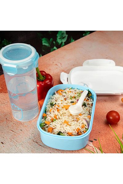 Generic Royalford Lunch Box With Water Bottle, Multiple Color, Rf-4396