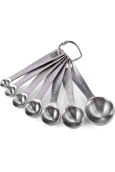 Generic U-Taste 18/8 Stainless Steel Measuring Spoons: Metal Measure Spoon Set of 7 Piece: 1/8 TSP, 1/4 TSP