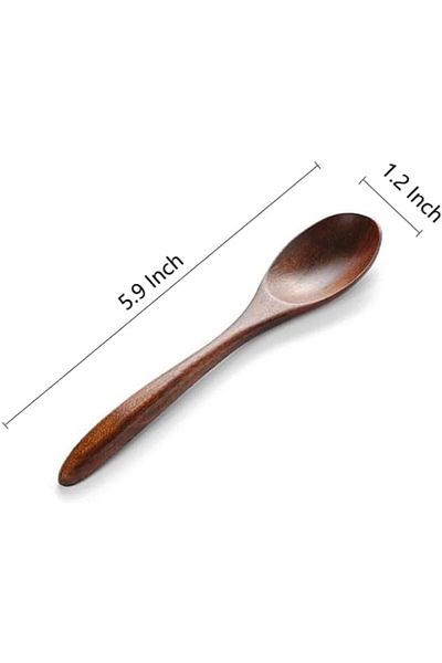 Generic WEZCHUGHAOL 7 PCS Small Wooden Spoons, 5.78 Inch honey spoons for Tea, Smooth Wooden Honey Teaspoon