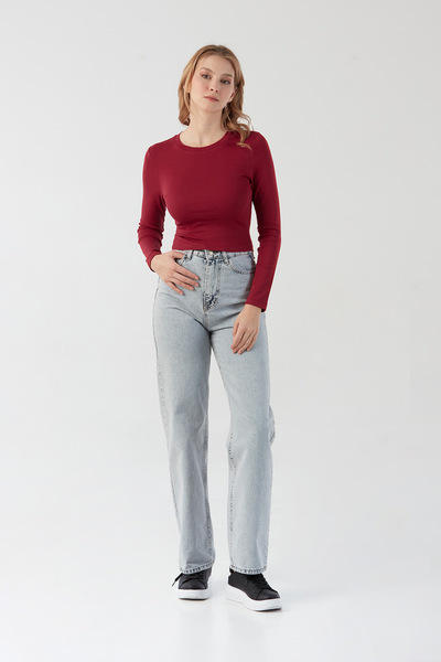 Fulla Moda Базовий велосипедний комір з довгими рукавами Crop Body