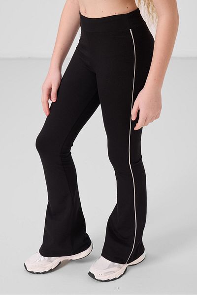 TOMMY LIFE Πέτρα-Μαύρο Βαμβακερό O-Neck Standard Fit Basic Ισπανικό Σετ κολάν για κορίτσια - 75192