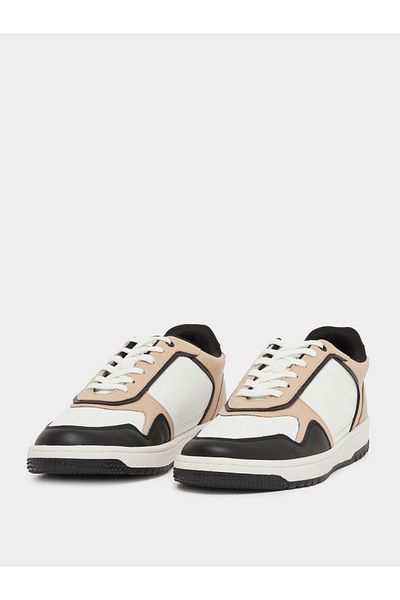 Styli Color Block Low Top Lace-Up Court Sneakers