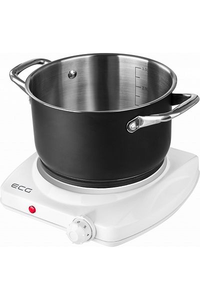 ECG Electric Hob Ev 1510, 1 Burner, Input Power 1500 W, White