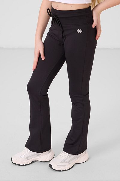TOMMY LIFE Colanți negri, flexibili, standard, performanță de bază, pentru fete, cu picioare spaniole - 75193