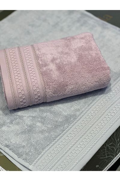 Nurpak Destan Σετ Πετσέτες 2 50x90 Λιλά-γκρι