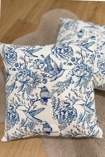 KAMİZ Husă de pernă cu model Blue Bird din 2 piese