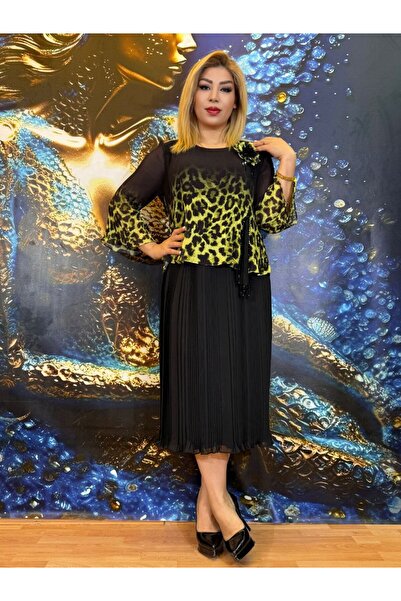 Yeşilmoda Abiye Elbise,çiçekli, Yüksek Kalite,astarli,fermuarlı,taşli,desenli,krep Şifon,leopar,pileli,midi