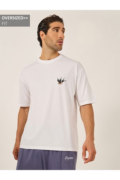 Styli Minimal Graphic Print Short Sleeve Oversized T-Shirt