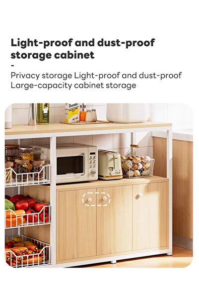 sharpdo Kitchen Cabinets, Kitchen Sstorage Racks, Floor-Standing Multi-layer Storage Cabinets 120*30*139CM