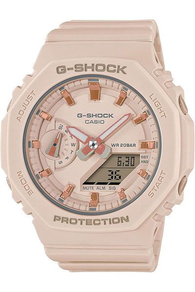 Casio G-Shock GMA-S2100-4AER Multi-Function Watch with Plastic Strap for Women, Pink/Pink