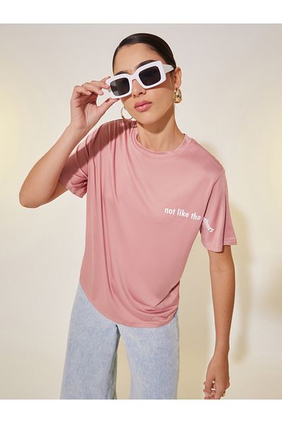 Styli Round Neck Slogan T-shirt