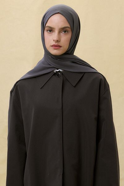 Fenza Paris Silk Anthracite Color Cotton Shawl