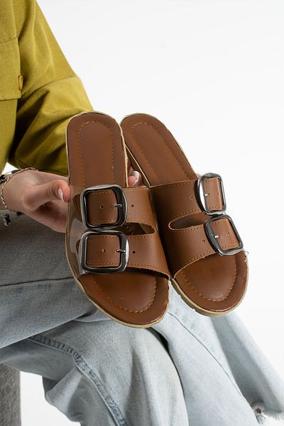 Moda Devrin Γυναικείες παντόφλες με διπλή πόρπη με διάφανο πλαϊνό μπαγκάζ Ανοιχτό μπροστινό μέρος για εξωτερικούς χώρους και παντόφλες για το σπίτι
