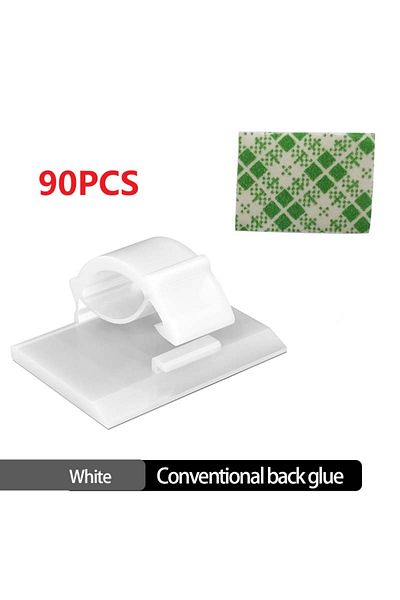 Choice 90PCS White 30pcs Cable Organizer Clips Cord Holder Desktop Workstation Wire Manager USB Charging Da