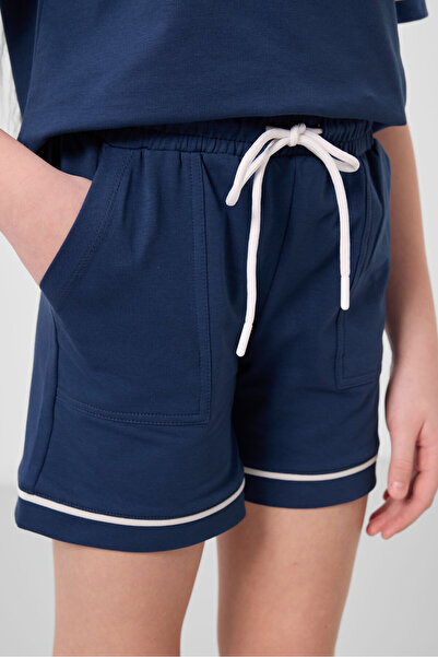 TOMMY LIFE Parlament Pamuklu Yumuşak Dokulu Standart Fit Basic Kız Çocuk Şort Takım - 75183