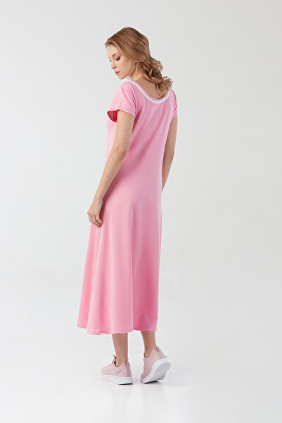 Fulla Moda Basic Oversize Slit Combed Cotton Dress