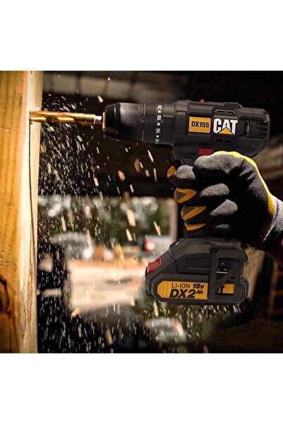Cat DX155.1SET 18Volt/2.0Ah Li-ion Çift Akülü Profesyonel Şarjlı Darbeli Matkap + DA01901 32 Parça V