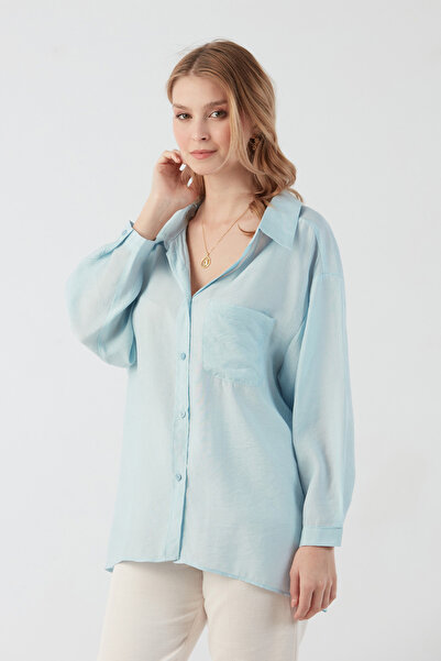 Fulla Moda Cămașă casual din șifon de bază cu buzunare