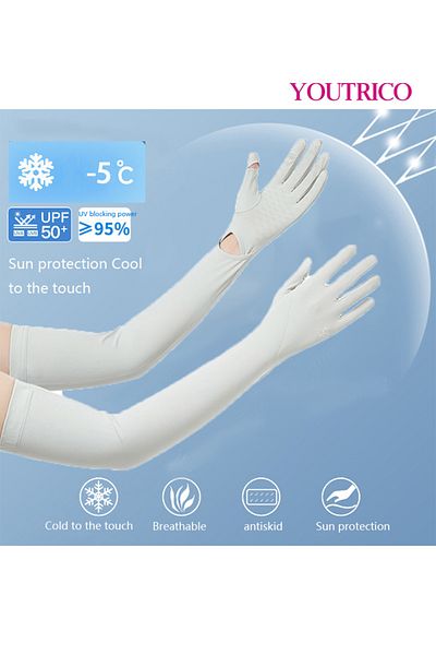 Youtrico Sun Protection Gloves Summer Cycling Fingerless Gloves For Driving Spf50 High Protection