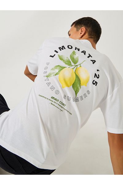 Styli Back Graphic Print Short Sleeve Oversized T-Shirt