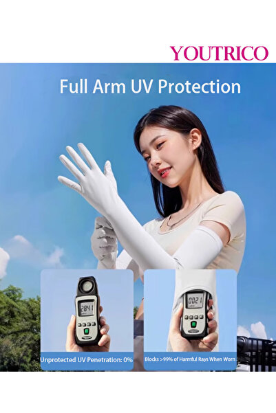 Youtrico Sun Protection Gloves Summer Cycling Fingerless Gloves For Driving Spf50 High Protection