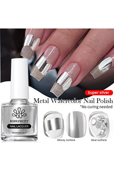Born Pretty Metal Silver Watercolor (SULUBOYA) Efekt Tırnak Jeli (59707)
