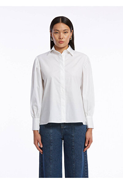 Knitss Бюзью Детальний Чистий Бавовняний Білий Сорочка