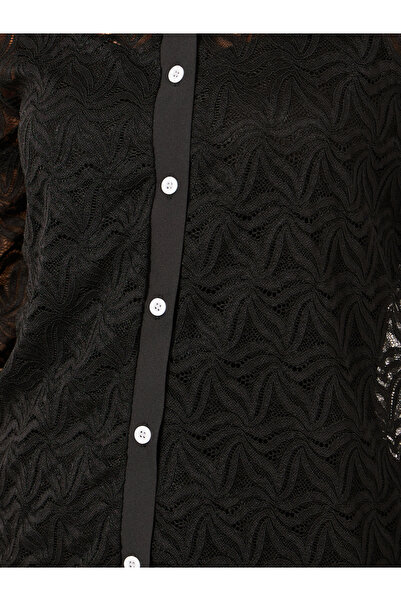 Take Two By Styli Women Self Design Sheer Long Sleeve Shirt