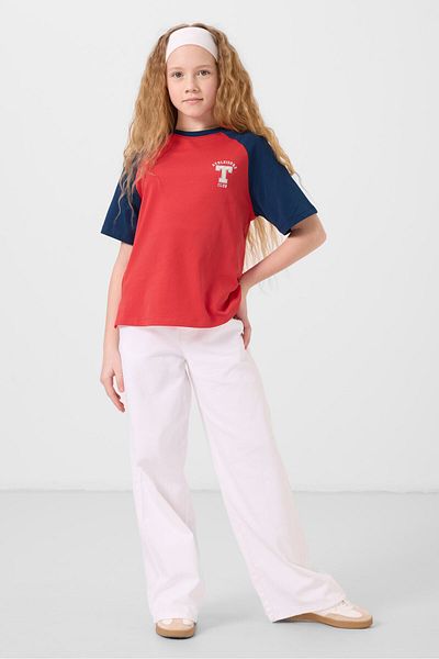 TOMMY LIFE Fiesta O Neck Cotton Printed Oversize Fit Girl's T-Shirt - 75179