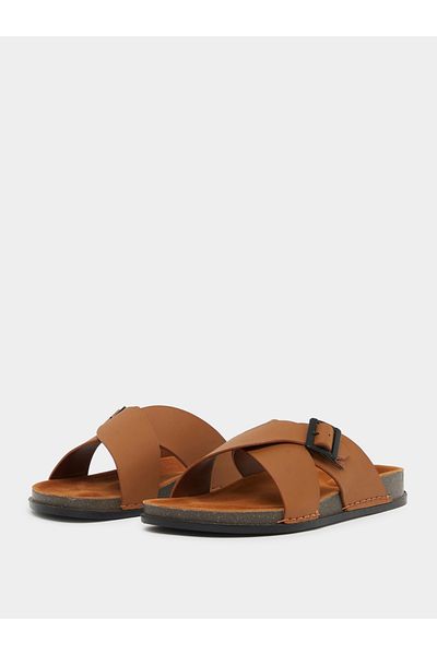 Styli Cross Band Platform Sole Sandals