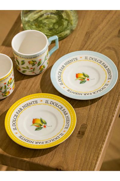 LC Waikiki Lcw Home Mixed Flower Printed 2 Personality Porcelain Coffee Cup Set 90 ml