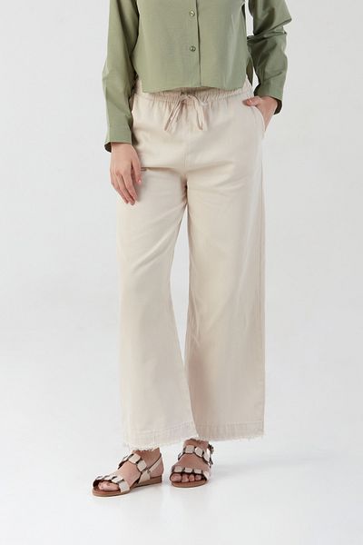 Fulla Moda Παντελόνι Gabardine με φούντες και ελαστική μέση