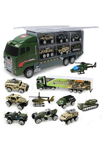 Pitikot Pitikot® toy transport trailer truck set, army series