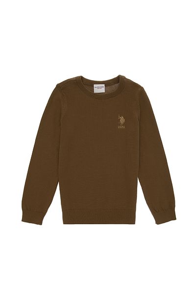 U.S. Polo Assn. Boy's Khaki Basic Sweater 50288893-Vr027