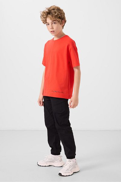 TOMMY LIFE Fiesta Cotton Soft Textured Oversize Basic Boy's T-Shirt - 11297