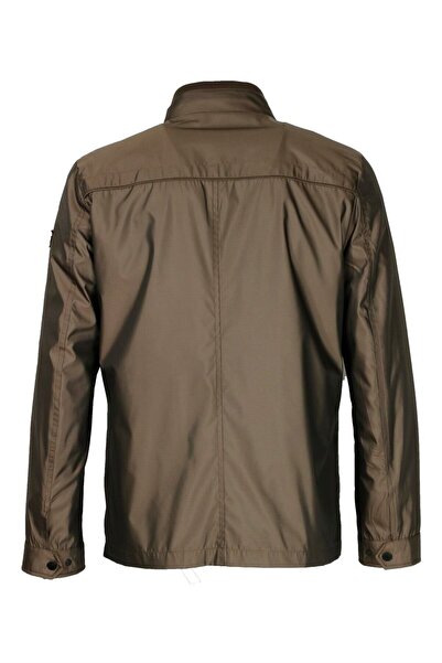 NCS Men's Summer Coat Camel Stand Collar Slim Fit Thin Lining Light 4 Pocket Wind Resistant Coat Jeans 4502