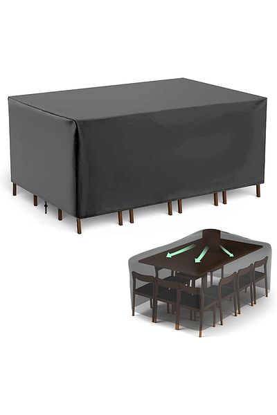 Breen Black Waterproof Garden Furniture Protection Cover - 200X150X75 cm Tarpaulin